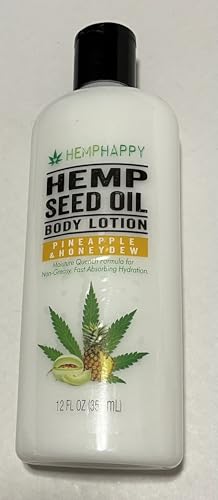 Hemp Seed Oil Body Lotion, Pineapple & Honeydew, Fast Absorbing Hydration, Non-Greasy Formula, 12 FL OZ image 3