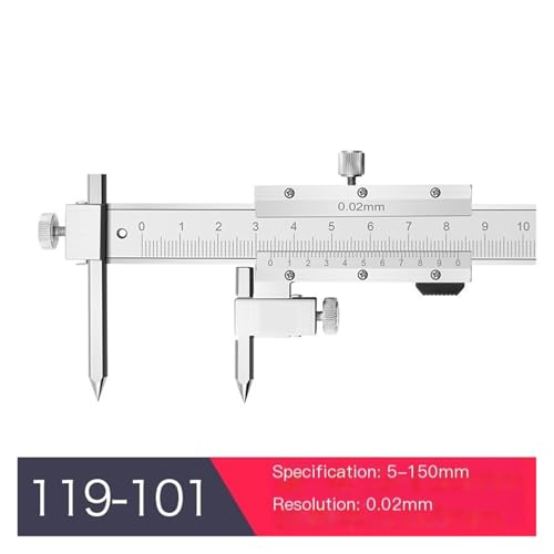 Calibrador Vernier para distancia de centro 5-150mm acero inoxidable miniatura 2
