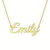 14k Solid Gold Name Necklace Personalized, Custom Script Nameplate Necklace, Dainty Custom Name Necklace For Women, Nameplate Customized Pendant, Gift for Her, 14K Solid Gold and Gold Plated Options