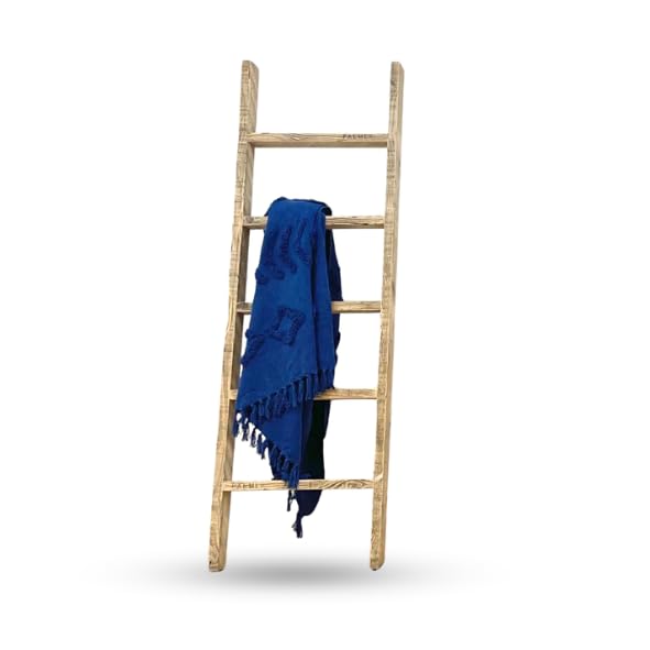 Rustikale Deckenleiter aus recyceltem Massivholz, hoher Handtuchhalter für Badezimmer und Zuhause, Mama-Pelz-Dekor-Lösung, vielseitiges Nizat- und Ausstellungsstück