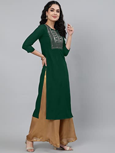 Image of Femvy Women's Rayon Solid Regular Kurti