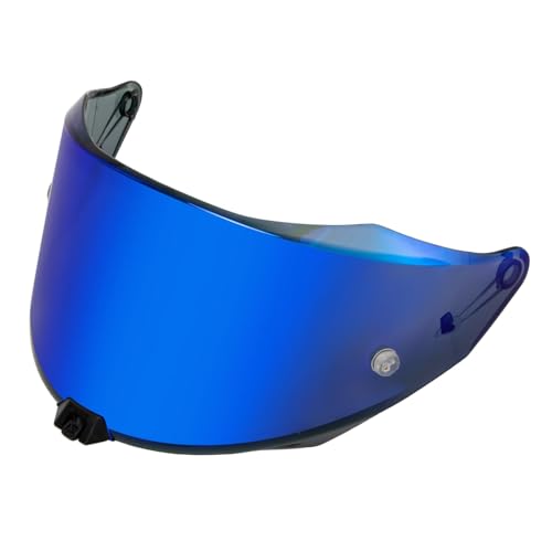 Image of PSLER Shatterproof Motorcycle Helmet Visor for KYT R2R,Deep Blue | Impact-Resistant ,UV400 Protection, Motorcycle Tinted Face Shield for KYT R2R,Visor Replacement