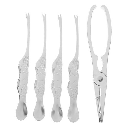 FIXOSHEE 5 Piezas Agujas y Tijeras para Cangrejos Herramienta para Mariscos Kit para Comer Cangrejos Accesorios para Comer para Picnics y Cenas Casa