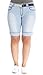 Angels Jeans Plus Light Wash Belted Denim Cuffed Bermuda