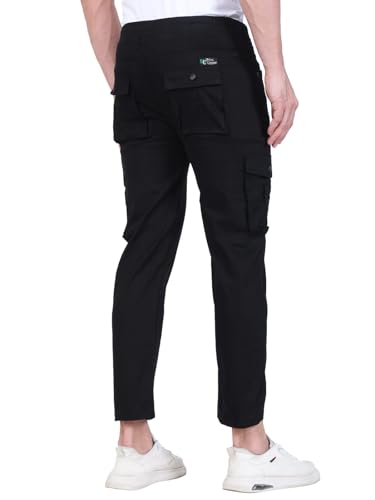 Image of Men's Cargo Pants with Pockets, Cotton Joggers, 6 Pocket Casual Trousers, Track Pants for Office and Parties, Comfortable