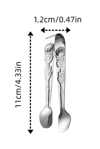 Mini Serving Tongs, 4.3 Inch Stainless Steel Sugar Tongs – Silver Tongs for Tea, Coffee, Appetizers & Charcuterie, Small Kitchen Tongs for Buffet, Dessert Table & Home Use - Image 3