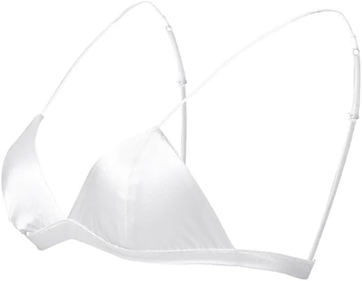 Women's Silk Wire Free Thin Padded Everyday Bralette Solid吗 Underwear