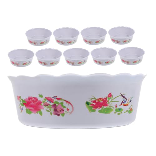 Cabilock 10 Pezzi di Plastica Rotonda Vaso di Fiori per Piante Idroponiche Fioriera Decorativa Ciotola Vaso di Loto Ciotola Fioriera Narciso per Piantare