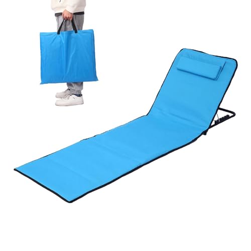 Consejos y comparativas para Comprar Sillón camping playa favoritos de las personas. 37 Foaenda Sillón Plegable,Sillón de Piscina,Chaise bronceador portátil de 5 Posiciones con reposacabezas - Silla reclinable portátil para jardín, Patio, Playa, Camping y picnics