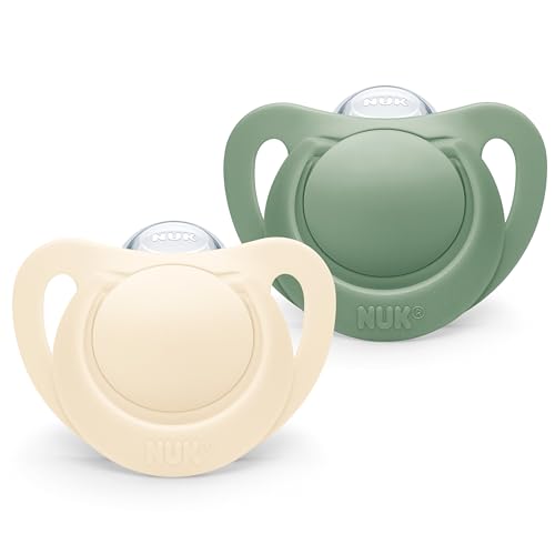 NUK for Nature Babyschnuller | 0−6 Monate | Nachhaltige Silikonschnuller | Hergestellt aus 100 % natürlichen Rohstoffen | Von 99 % der Babys akzeptiert | BPA-frei | Grün | 2 Stück