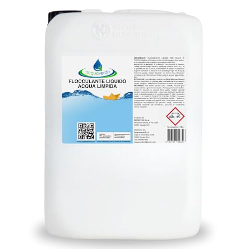 acquaverde | Flocculante Liquido Acqua Limpida Chiarificante ad Azione Diretta per Equilibrio, Trattamento e Manutenzione Acqua di Piscina e Spa (10 kg)