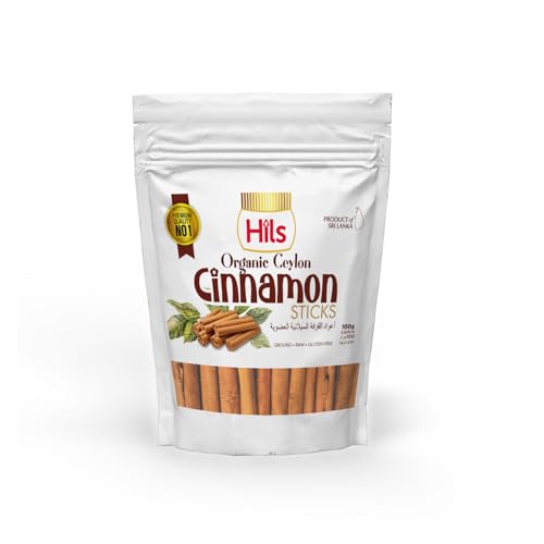 Hils Ceylon Organic Cinnamon Sticks 100gm SriLankan Dalchini Sticks | Worlds Finest Ceylon Cinnamon Quills - 2026 NEW BATCH