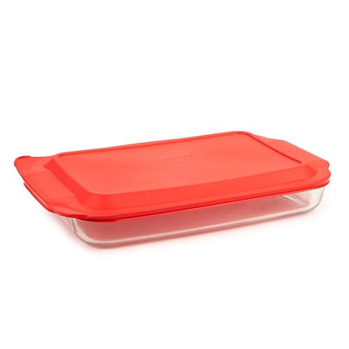 Comparison: Best Amber Pyrex Baking Dish 11 Pyrex Basics 4.8 QT Glass Baking Dish with Plastic Lid, Casserole Dish, Glass Food Container, Oven, Freezer and Microwave Safe, Clear Container