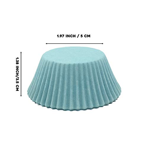 Mombake Premium Light Blue Greaseproof Cupcake Cases Muffin Paper Baking Cups Standard Size, 100-Count