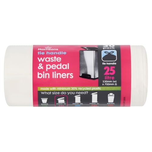 Morrisons Tie Handle Waste & Pedal Bin Liners 25l 30pk