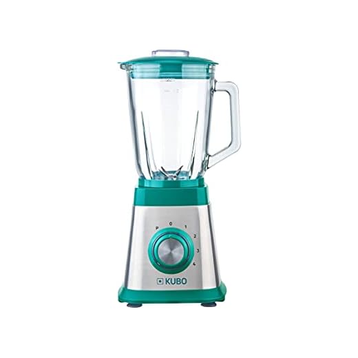 Kubo Batidora de Vaso, Jarra Cristal, 1000W, 4 velocidades, 1.5L, 6 Cuchillas en Acero Inoxidable, Función Pica Hielo