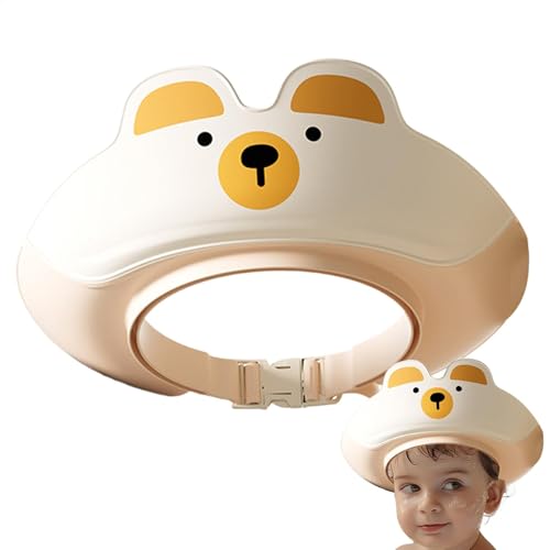 Sombrero de ducha para niños pequeños, visera de baño para niños para lavar el cabello | Cartoon Animal Shape Visor Gat | Tapas de baño de champú de champú plegable ajustable para proteger la oreja de
