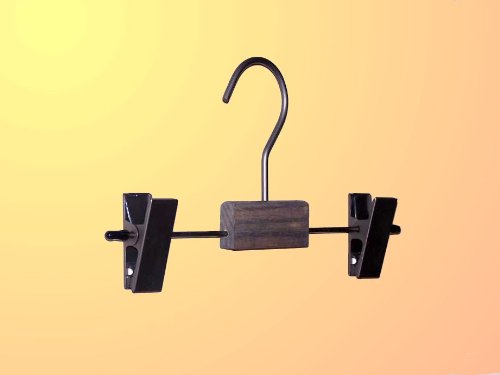 10 x Holz-Kleiderbügel 23 cm Rock- und Hosenbügel für Kinder mit Klammersteg Cover