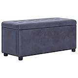 Couleur : gris vidaXL Pouf de Rangement Tabouret Banc d\'Entrée Coffre de Rangement Siège Banquette Repose-Pieds Table Basse Salon Salle de Séjour Gris Similicuir Daim