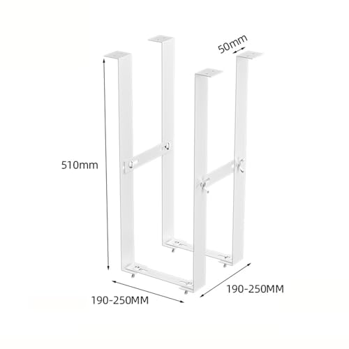 Soporte para CPU ajustable de acero para montaje bajo escritorio o pared, ancho 19-25 cm, color blanco miniatura 3
