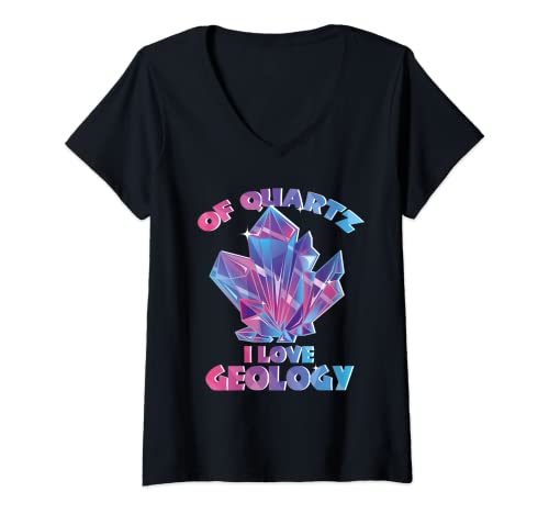 Femme Geologist Of Quartz Minéral Collector T-Shirt avec Col en V