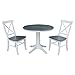 IC International Concepts Chairs Dining Table Set, White/Heather Gray