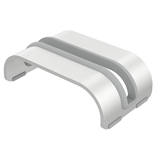 Klearlook ノートパソコンスタンド 縦置き 【省スペース・安定・丈夫】 ノートPCスタンド (Mac)Book/Pad/laptop/タブレット/書類収納可能 高品質アルミ合金素材とシリコンゴム滑り止め パソコンホルダー (シルバー)