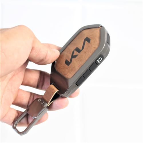 Image of Metal Car KeyCover for New Seltos 2026 | Syros | EV6 EV9 - 4 Button Smart Key (Metal Leather)