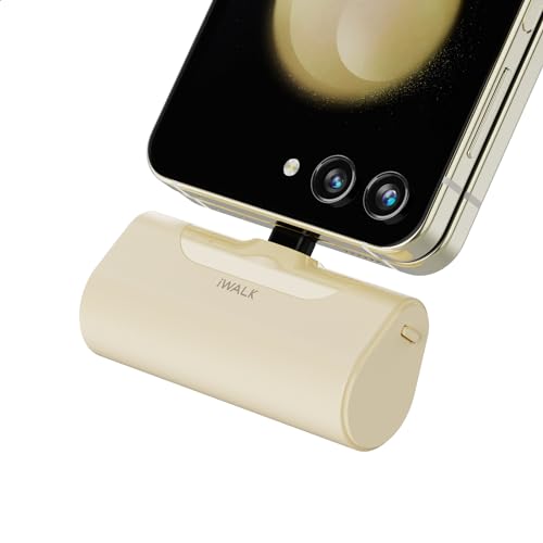 iWALK Small USB-C Portable Charger, 4500mAh Portable Charger for iPhone 16/15 16 Plus 16 Pro Max Mini Power Bank for Samsung Galaxy S25 S24 S23, Z Flip 5, Note, Moto, LG, Google Pixel, Cream