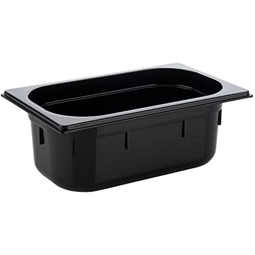 APS 82073 GN 1/4 Depósito Gastronorm de policarbonato, dimensiones 265 x 162 mm/altura 100 mm/volumen 2,5 litros, color negro