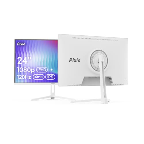 Pixio PX246 Wave White 24 inch 120Hz Refresh Rate FHD 1080p Resolution IPS Panel 4ms GTG Response...