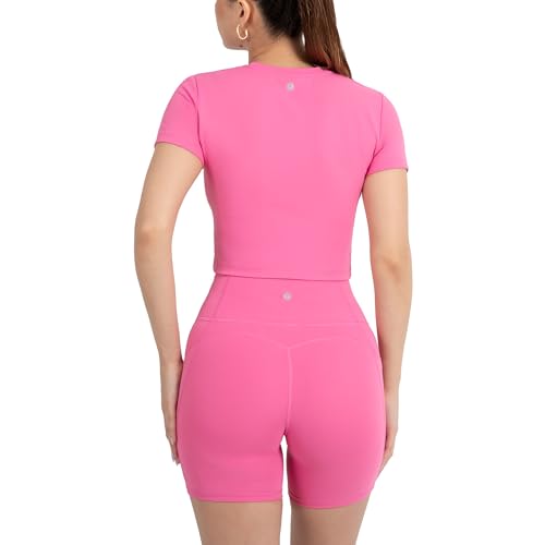 YITTY Active Women's Ultraluxe Essential Crop Tee, Athleisure, 4-Way-Stretch2