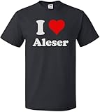 I Love Aleser T T-Shirts à Manches Courtes I Heart Aleser Tee First Name Black(Small)...