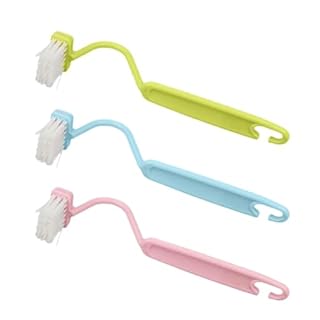 Toilet Brush 3 Pack, Toilet Brush Under The Rim, Toilet Brush with Edge Cleaner, Long Handle, Toilet Brush Set, Strong Bristles for Deep Cleaning