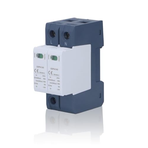 Dispositivo de Protección Contra Sobretensiones 2P, 40Ka 275V AC Protector de Pararrayos de Protección de Voltaje de PC para Proteger Los Sistemas de Línea de Alimentación de Ca de Sobretensiones