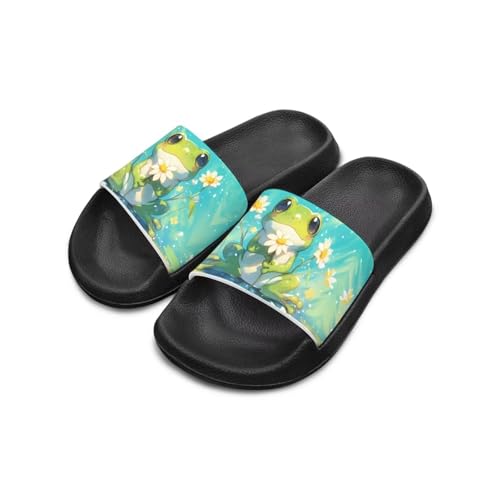 Image of Boy & Girls Slide Sandals Kids Shower Shoes Non Slip Summer Slippers Beach Sandals