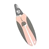 KALLORY ペット用不錆鋼ネイルクリッパー 大中小犬猫対応 軽量半月形刃で簡単トリミング 耐久性 うさぎにも適用 ピンク