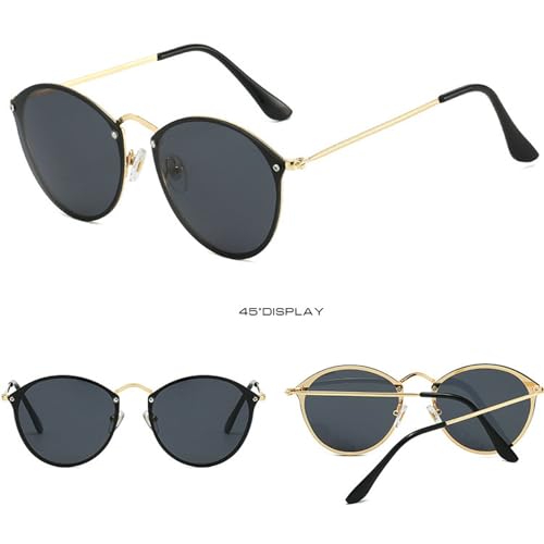 Retro Round Punk Metal Women Sunglasses Shades UV400 Fashion Men Trending Mirror Sun Glasses2