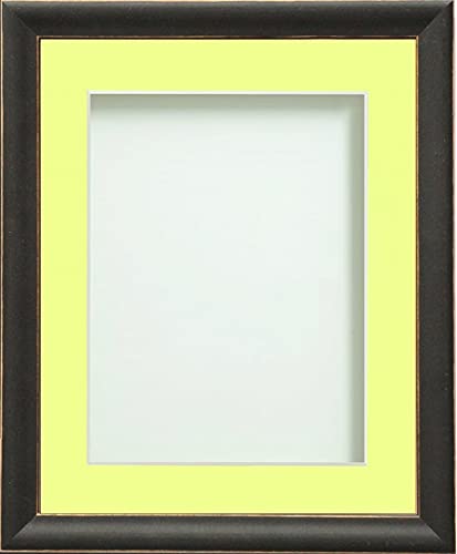 Frame Company Darcy Black Picture Photo Frames with Lemon Bon Bon, 14x11 for 10x8 *Choice of Colours* Fitted with Real Glass