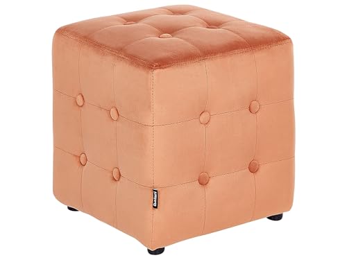 Beliani Puf Cubo reposapiés capitoné Dormitorio