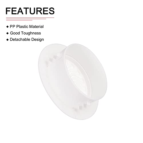 DTGN 3.07"x1.38"(ODxT) Round Vent Cover, 2Pack, Good for Bedroom Bathroom 2"-2.3" Dia Vent Hole - Image 3