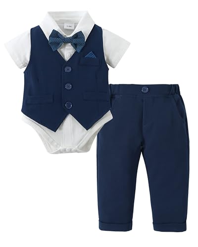 Baby Jungen Bekleidungsset Anzug, Kleinkind Gentleman Langarm Strampler...