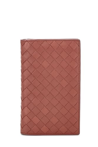 Pre-Loved Brown Intrecciato Compact Wallet, Brown