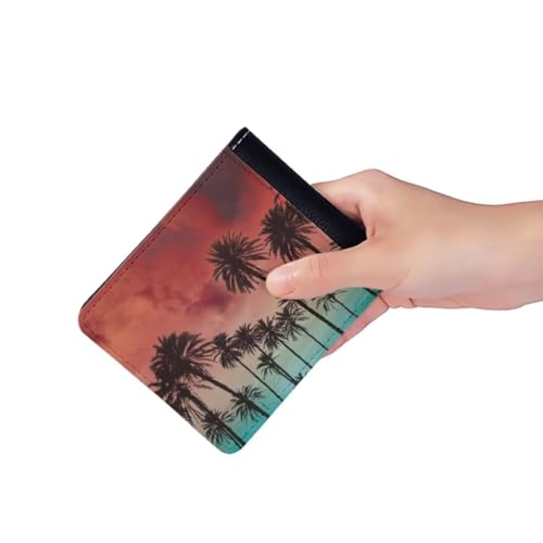 Coldinair Palm Tree Sunset PU Leather Wallet for Men RFID Blocking Slim Bifold Wallet with 4 Card Slots3