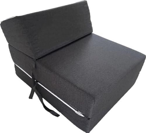 ORTHOLOGICS Silla de cama plegable en Z, sofá de invitados Sleepover, colchón individual plegable, funda extraíble lavable, color gris OL28
