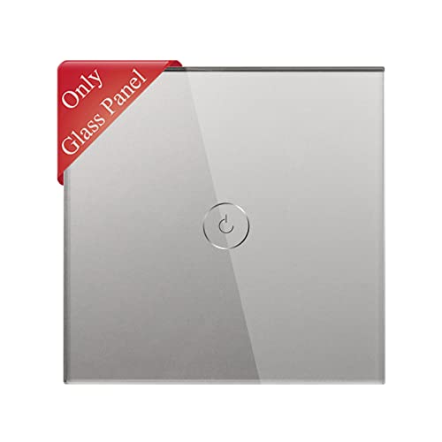 BSEED Interruttore intelligente per luce a sfioramento, pannello in vetro per WiFi, 1 scomparto grigio, 86 mm