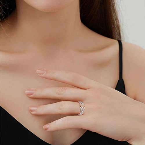 FJ Promise Ring for Her 925 Sterling Silver Double Heart Ring Engagement Anniversary Wedding Eternity Ring for Women4