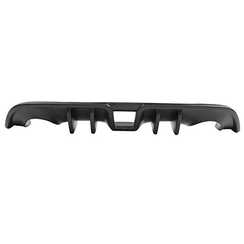 Rear Bumper Diffuser Compatible with 2009-2020 Nissan 370Z, Under Diffuser Lip Spoiler Cover 4 Fins Unpainted Black PP by IKON MOTORSPORTS, 2010 2011 2012 2013 2014 2015 2016 2017 2018