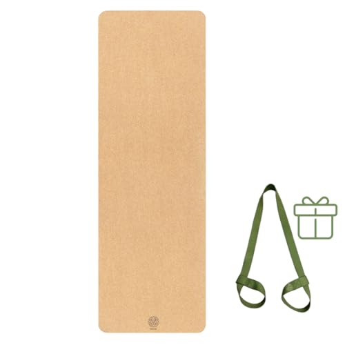Satori Concept コルクヨガマット 天然ゴムベース付き 特大サイズ 厚みとサポート 優れたクッション&グリップ 滑り止め 無毒 耐汗 持続可能 環境に優しいエクササイズマット (オリジナル、標準72 x 26 x 4mm)