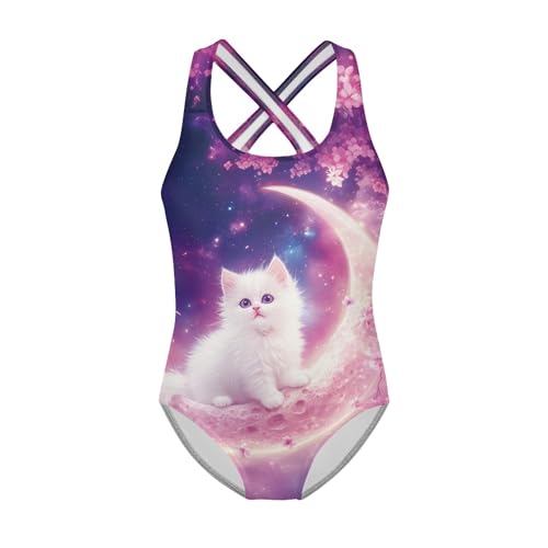 Image of INSTANTARTS Girls One Piece Swimwear Sleeveless Crossback Swimsuits